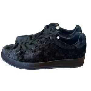 Rag & Bone Black Velvet Lace up Low Top Sneakers Womens Size 37